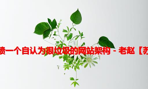 我要喷一个自认为很垃圾的网站架构 - 老赵【苏州】